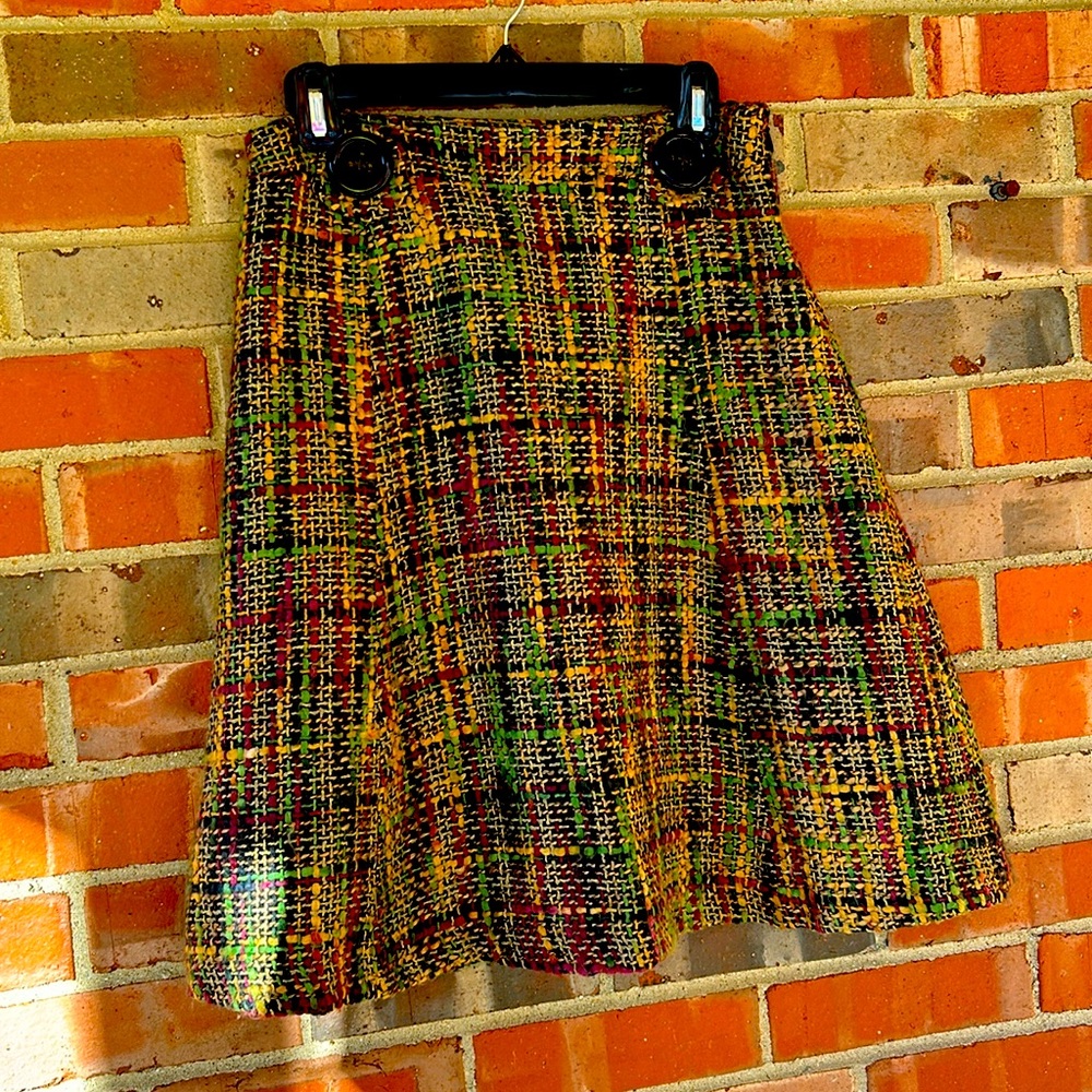 Beau Bois woven tweed A-Line skirt size M